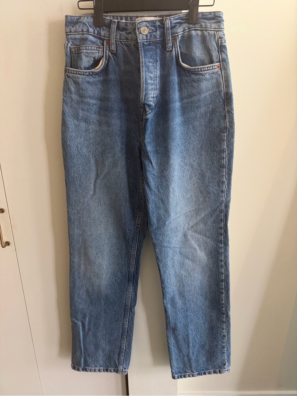 Reformation Men's Straight Jeans in Medium Blue Wash